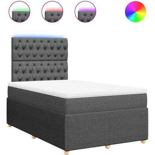  Krevet box spring s madracem tamnosivi 120 x 190 cm tkanina Slike