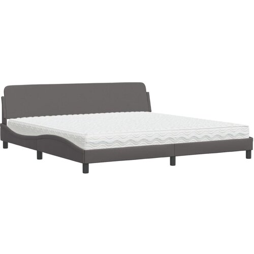 vidaXL Krevet s madracem sivi 200 x 200 cm od umjetne kože Cene