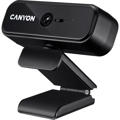 Canyon C2N 1080P full HD 2.0Mega fixed focus webcam with USB2.0 connector, 360 degree rotary view scope, built in MIC, Resolution 1920*1080, viewing angle 88°, cable length 1.5m, 90*60*55mm, 0.095kg, Black - CNE-HWC2N