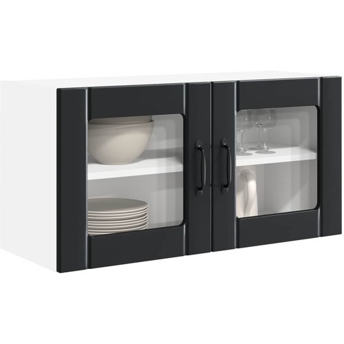  Zidni stakleni ormar Crna 80 x 31 x 40 cm Konstruirano drvo Slike