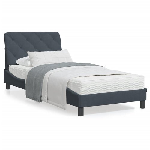 vidaXL Postelja z vzmetnico temno siva 80x200 cm žamet Cene
