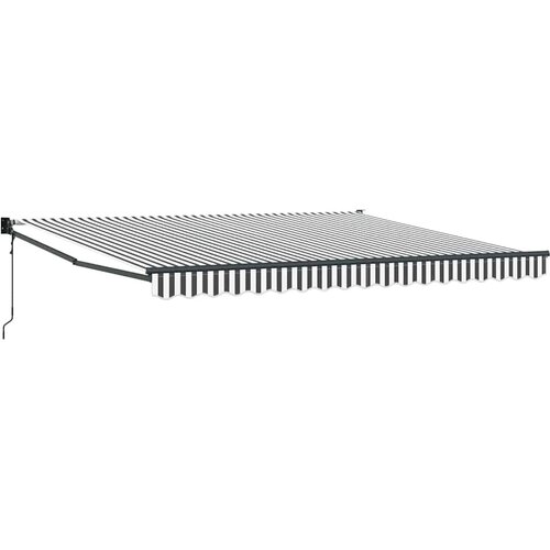  Uvlačiva tenda antracit i bijela 4x3 m tkanina i aluminij Slike