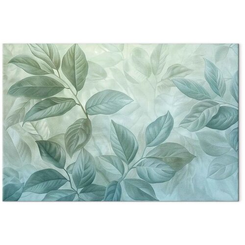  Slika - Large Leaves in Shades of Green-Mint: Botanical Motif 30x20 Cene