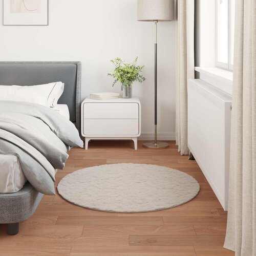  Protuklizni tepih od umjetnog zečjeg krzna OLITE Bež &amp;Oslash; 80 cm Slike