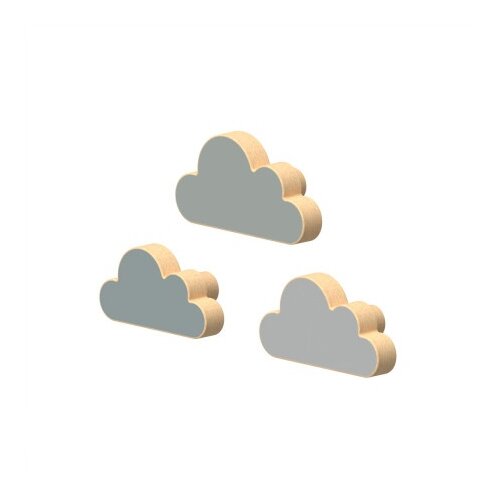 CamCam Copenhagen Svijetlo plave zidne kuke u setu 3 kom od masivne bukve Cloud &ndash; Cijene