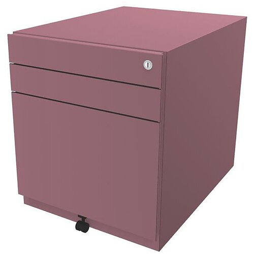 BISLEY Pomični predalnik Note™, 2 univerzalna predala, 1 predal za obešalne mape, VxŠxG 565 x 420 x 565 mm, roza Cene