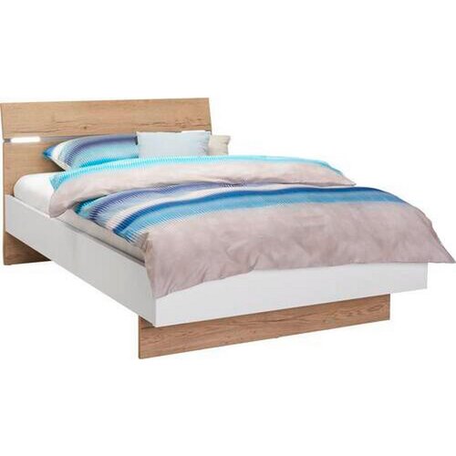 Hom`in postelja 120 cm x 200 cm , leseni material bela, barve hrasta Slike