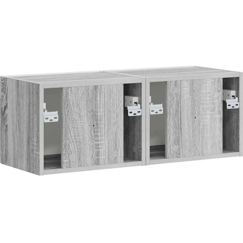 VidaXL TV zidni ormar Zidne 2 pcs Siva Sonoma 60 x 31 x 29.5 cm Slike