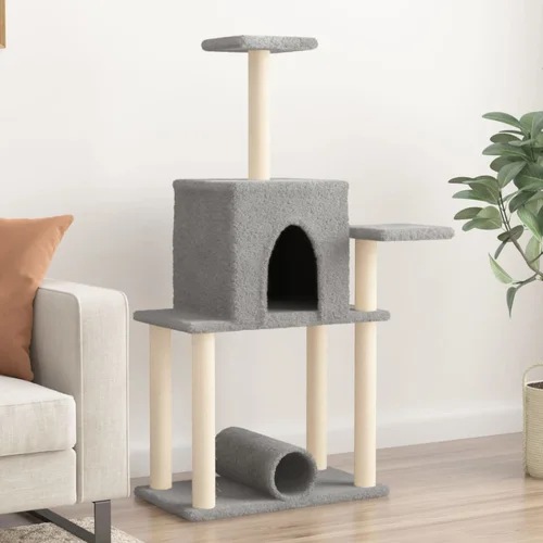 vidaXL Penjalica za mačke sa stupovima za grebanje svjetlosiva 122 cm