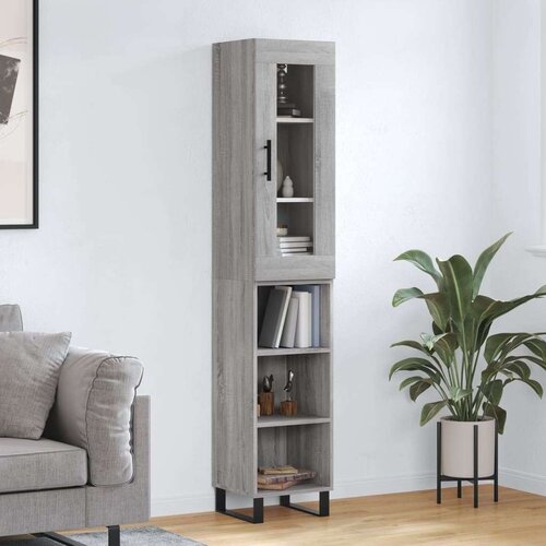  Visoka komoda siva sonome 34 5x34x180 cm od konstruiranog drva Cene