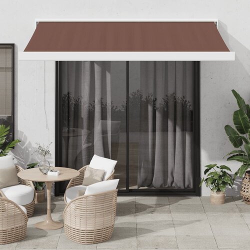 VidaXL Ročno zložljiva tenda rjava 300x250 cm Slike