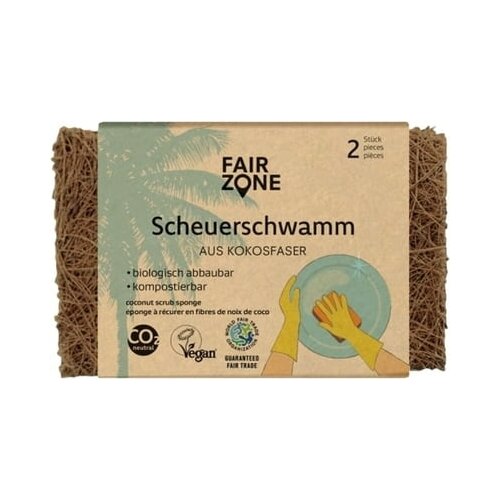 FAIR ZONE Komplet 2 abrazivnih gobic iz kokosovih vlaken Cene