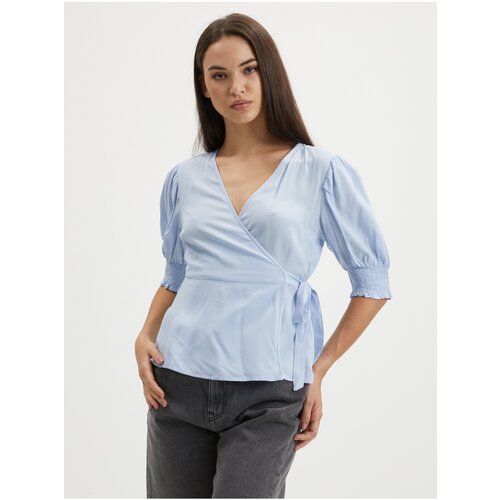 Pieces Light Blue Women's Wrap Blouse Tala - Women's Cene