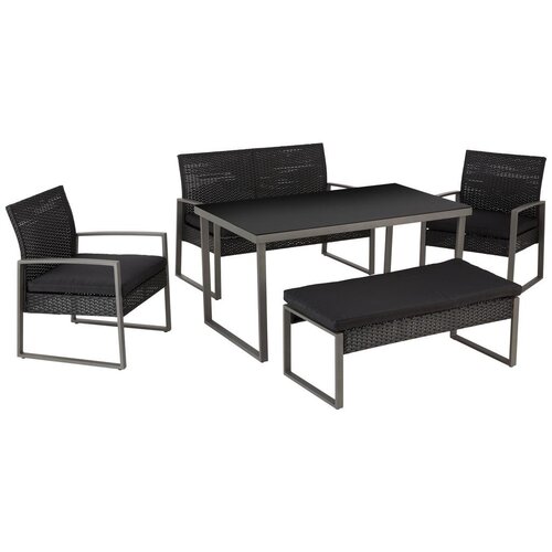 Modern Living lounge garnitura elena, črna, siva, 5-Delni set Cene