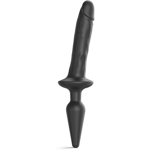 Strap-On-Me Realistic Switch Plug-in 2in1 Dildo & Butt Plug Black S Cene
