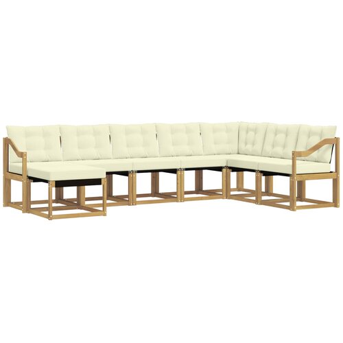 vidaXL Zunanja garnitura za sedenje z blazino 8 pcs Bela in krem, (5000280744) Cene