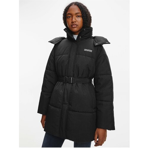 Calvin Klein Black Women&amp;#039;s Quilted Winter Coat with Hood - Women Slike