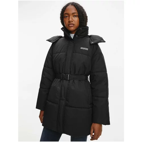 Calvin Klein Black Women's Quilted Winter Coat with Hood - Women