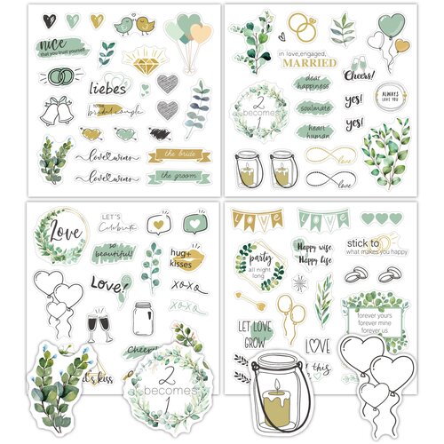 INF Komplet poročnih nalepk (4 kosi) Green, (21303313) Slike