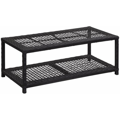  Klupa za obuću crna 80 x 40 x 30 cm od poliratana Slike