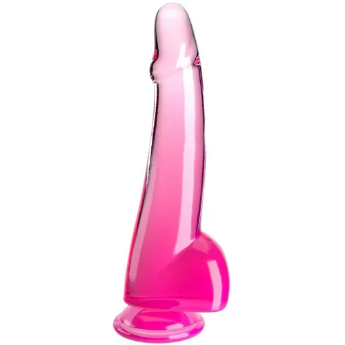 King Cock CLEAR - DILDO WITH TESTICLES 19 CM PINK