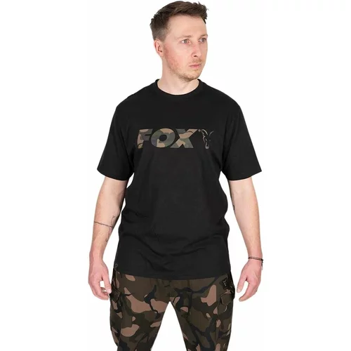 Fox Fishing Majica Black/Camo Logo T-Shirt - S