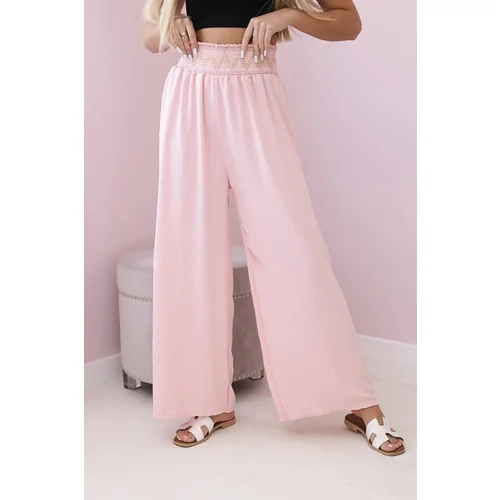 Kesi Trousers with wide elastic waistband powder pink