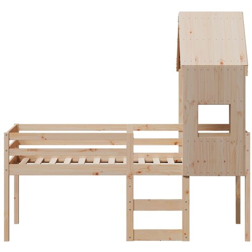  Visoki krevet s krovom 90 x 190 cm od masivne borovine Slike
