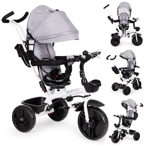 ECO TOYS tricikl s rotirajućim sjedalom 360&amp;deg; i krovićem Slike