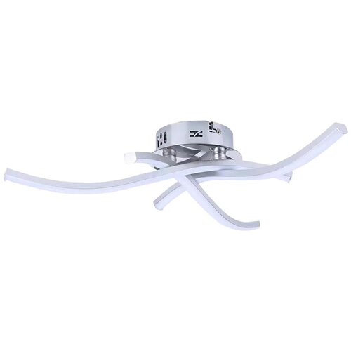 Moderna stropna nadometna LED svetilka krom 43cm Slike