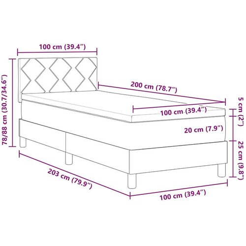 Box spring krevet s madracem Crna 100 x 200 cm tkanina Slike