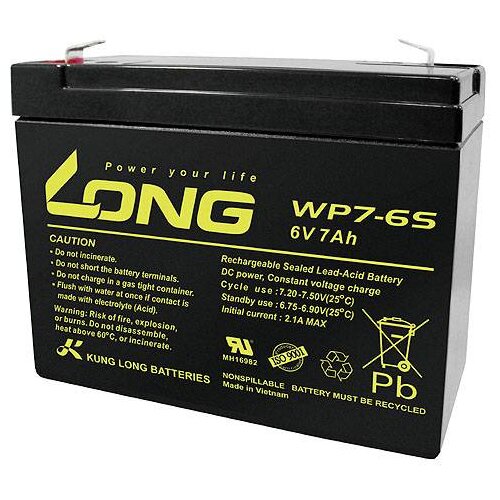 Long WP7-6S WP7-6S svinčeni akumulator 6 V 7 Ah svinčevo-koprenast (&Scaron; x V x G) 116 x 99 x 50 mm plo&scaron;čati vtič 4\,8 mm nizko samopraznjenje\, brez vzdrževanja, (20438379) Cene