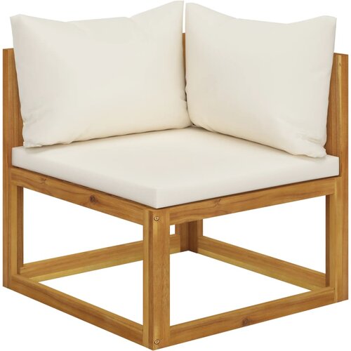 VidaXL Modularna kutna sofa i krem bijeli jastuci bagremovo drvo Slike