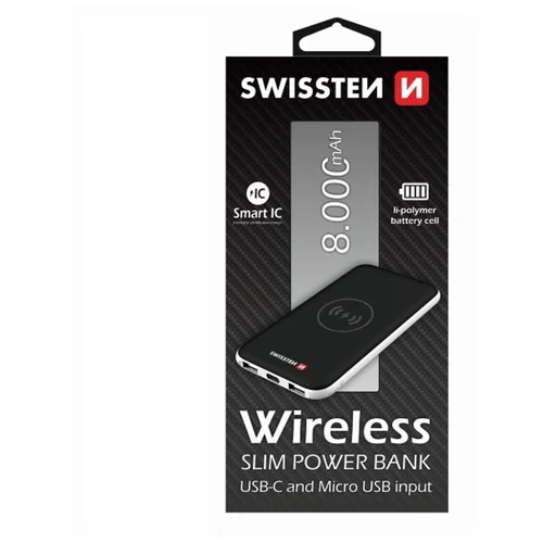 Swissten bežični wireless punjač QI + Powerbank baterija 8000mAh