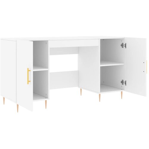  Radni stol bijeli 140 x 50 x 75 cm od konstruiranog drva Slike