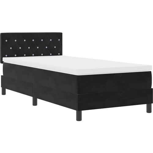 vidaXL Krevet s podnicom i madracem & LED Crna 100x200 cm Baršun Cijene