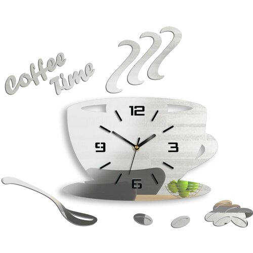 Zidni satovi coffe time 3D mirror mirror (moderni zidni sat) Slike