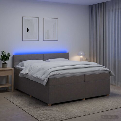  Boxspring krevet s madracem Sivosmeđa 200 x 200 cm Tkanina Cene