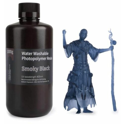Elegoo water washable resin 1000g smoky black Slike