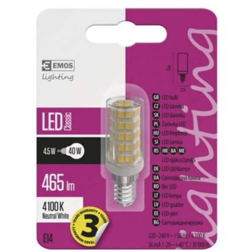 Emos lighting LED žarnica classic JC 4,5W E14 NW ZQ9141 Cene