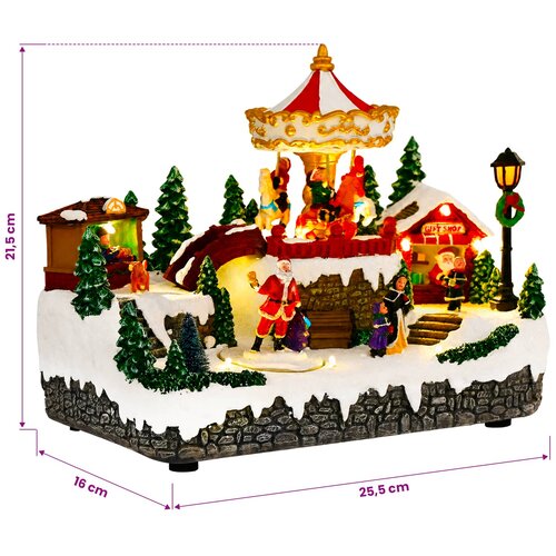  Božićno selo s vrtuljkom SALO 25,5 x 16 x 21,5 cm Smola &amp;Scaron;areni Slike