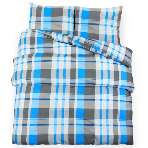 Maison Chic Komplet posteljnine - Posteljnina modra in siva 240x220 cm bombaž, (21787004) Slike