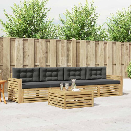  Set vanjskih sofa 5 kom. Bijela i antracit Čvrsto drvo akacije Cijene
