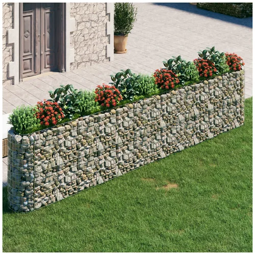  Visoka greda gabion pocinkano železo 470x50x100 cm