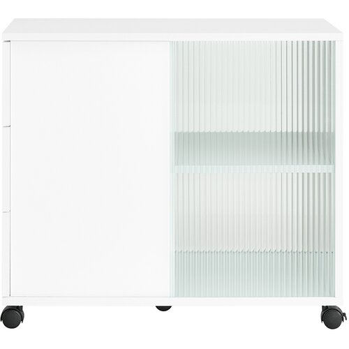 SoBuy Kavna mizica z vrtljivimi kolesi bela 75x35x61 cm, (5000009209) Slike