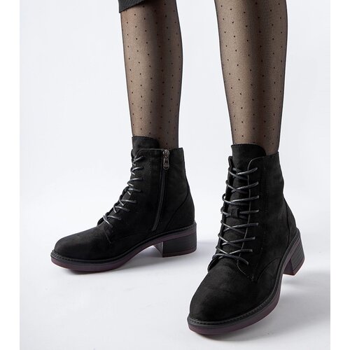 Gemre Black classic ankle boots with purple sole Teo Cene