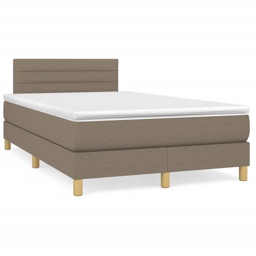  The Living Store Box spring postelja z vzmetnico LED taupe 120x190 cm blago - Box Spring Postelja, (21450841) Cene