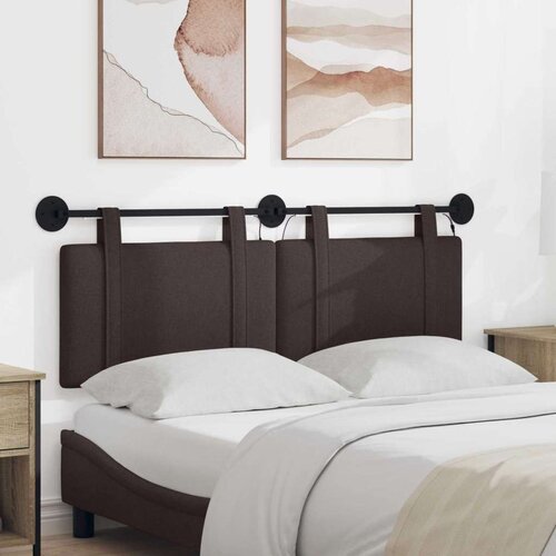  stensko vzglavje za posteljo, z LED, tekstil, 130 &amp;times; 55 &amp;times; 5cm, temno rjava, 2 kos, 3423911 Slike
