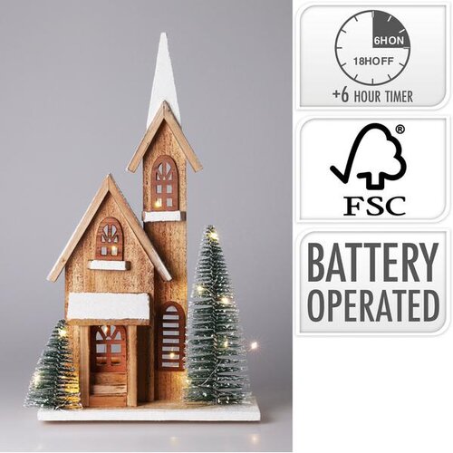 Dekoracija KUĆA S LED RASVJETOM 42 CM SORTO Slike