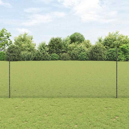  Zavarena žičana ograda s postom 50 x 1,4 m Siva Mreža Slike